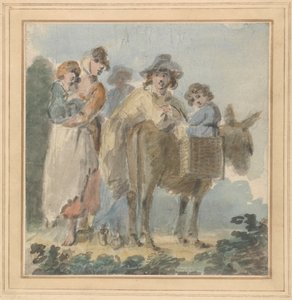 Eine Bauernfamilie mit Esel von Samuel Shelley