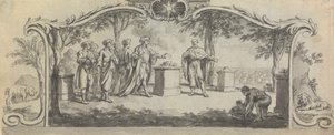Entwurf für eine Buchillustration: ? Ein Opfer vor einer Schlacht von Samuel Wale