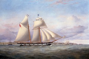 Die Lancefield nähert sich dem Perch Rock Fort und Leuchtturm in der Mersey