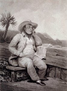 Porträt von Napoleon I (1769-1821) auf St. Helena (1820) von Samuel William I Reynolds