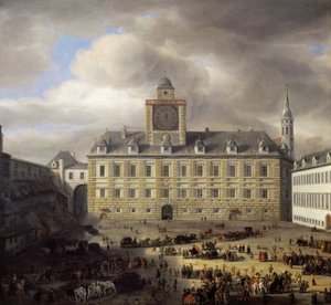 Hauptplatz innerhalb der Kaiserburg in Wien von Samuel van Hoogstraten