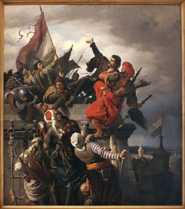 Das Opfer von Titusz Dugovics (? -1456). Ungarischer Nationalheld, der sich während der Belagerung von Belgrad durch das Osmanische Reich auszeichnete. Gemälde von Sandor Wagner (1838-1919) von Alexander von Wagner