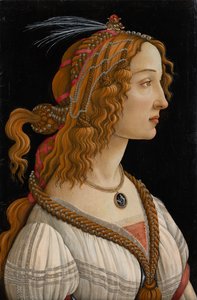 Idealisiertes Porträt einer Dame (Porträt von Simonetta Vespucci als Nymphe), ca. 1480-85 von Sandro (1444/5 1510) Botticelli