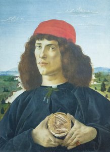 Porträt eines jungen Mannes mit einem Medaillon von Cosimo de