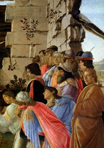 Die Anbetung der Könige, Detail des Selbstporträts rechts von Sandro Botticelli
