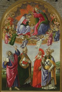 Krönung der Jungfrau (San Marco Altarbild), 1490-92 von Sandro Botticelli