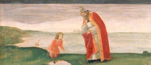 Der Heilige Augustinus und der Knabe am Meeresstrand von Sandro Botticelli