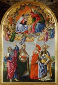 Krönung Mariä mit vier Heiligen von Sandro Botticelli
