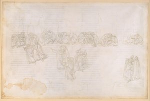 Die Göttliche Komödie, Purgatorio XIII. Zweiter Ring des Purgatoriums: Buße für Missgunst und Schadenfreude; Gespräch mit Sapia Salvani von Sandro Botticelli