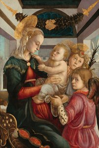Madonna mit Kind und Engeln von Sandro Botticelli