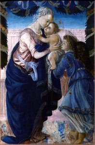 Madonna und Kind mit einem Engel von Sandro Botticelli