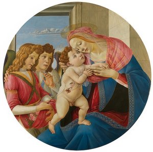 Madonna mit Kind und zwei Engeln von Sandro Botticelli