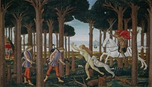 Die Geschichte von Nastagio degli Onesti, erste Episode, ca. 1483 von Sandro Botticelli
