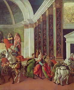 Die Geschichte von Virginia (Detail) des rechten Panels: von ihrem Vater Virginius getötet von Sandro Botticelli