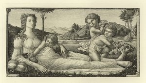 Venus liegend mit Amor von Sandro Botticelli