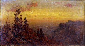 Indianer am Lagerfeuer - Mondaufgang, n.d.