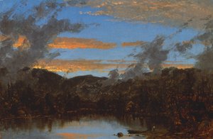 Nebel steigt bei Sonnenuntergang in den Catskills auf