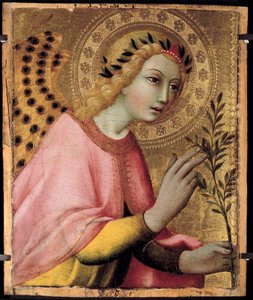 Der Engel des Altars Verkündigung von Sano di Pietro (1406-1481). 1450-1481. Avignon, Musée du Petit Palais von Sano di also Ansano di Pietro di Mencio Pietro