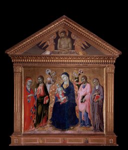 Jungfrau und Kind mit den Heiligen Jakobus, Philippus, Anna und Maria Magdalena von Sano di also Ansano di Pietro di Mencio Pietro