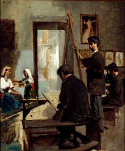 Das Studium der Grautöne (ein Maleratelier) von Sante Bertelli
