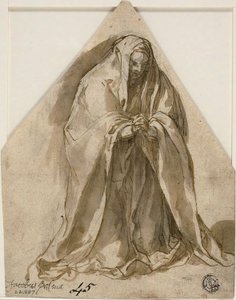 Kniende Frau (recto und verso) von Sante Peranda