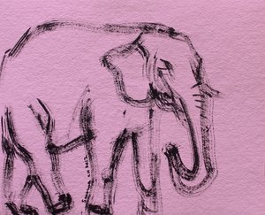 Abstrakter rosa Elefant