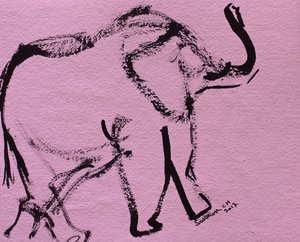 Abstrakter rosa Elefant