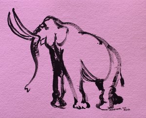Abstrakter Rosa Elefant von Santhosh ch