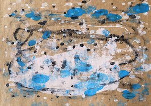 Blau-weiße abstrakte Spritzer