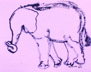Neugieriger Elefant Zeichnung von Santhosh ch