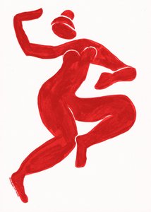 Dynamische rote Tänzerin