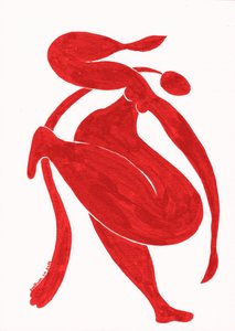 Dynamische rote Figur