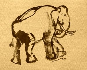 Eleganter Tinten-Elefant