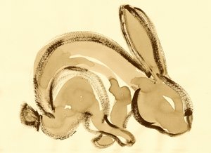 Ausdrucksstarkes Sepia-Kaninchen von Santhosh ch