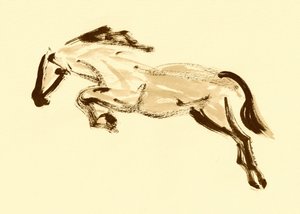Springendes Sepia-Pferd von Santhosh ch