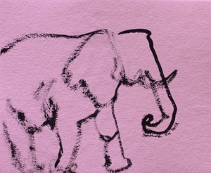 Minimalistischer rosa Elefant von Santhosh ch