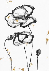 Minimalistische Kohlenmohnblumen von Santhosh ch