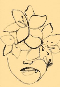 Minimalistisches Blumen-Gesicht