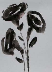 Minimalistische Tintenblumen von Santhosh ch