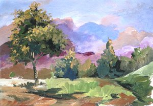 Pastell-Wolkenlandschaft Baum von Santhosh ch