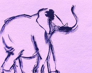 Lila Elefant Skizze