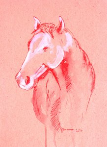 Rotes Pferdeskizze von Santhosh ch