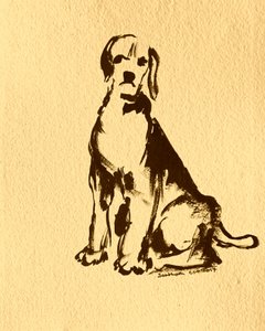 Sitzender Tintenhund