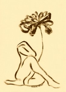 Frau und Lotusblüte