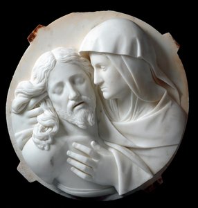 Pietà. Marmorskulptur von Santo Varni (1807-1885) 1863-1870. Aus der Sammlung von Prinz Odon di Savoia. Genua, Galleria d