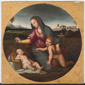 Madonna und Kind mit dem jungen St. Johannes von Sanzio of Urbino (follower of) Raphael