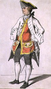 Ein Herr mit einem Dreispitz, aus einem Album mit Figurenstudien, Mitte des 18. Jahrhunderts