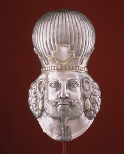 Kopf eines Königs, ca. 4. Jahrhundert (Silber, Quecksilbervergoldung) von Sasanian School