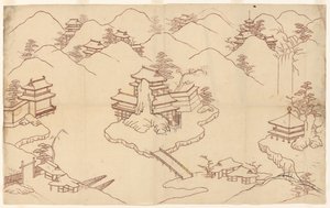 Landschaft im chinesischen Stil von Sasaya (workshop of)
