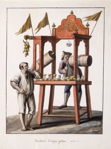 Verkäufer von Eiswasser und neapolitanisches Kostüm des Wagens von Saviero Xavier della Gatta